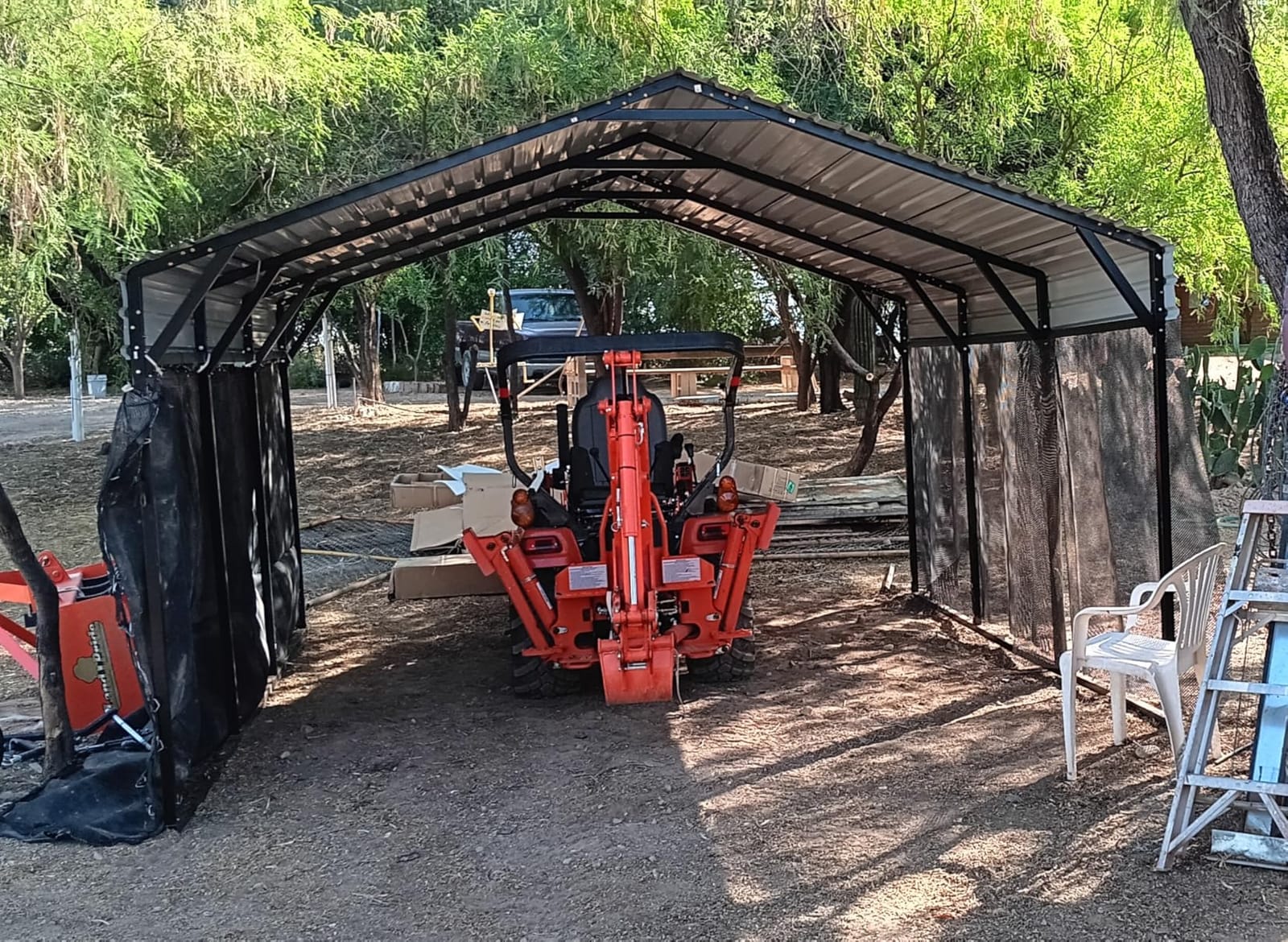 GarveeLife 12x20 ft Metal Carport, Reinforced Frame and Steel Roof for All-Weather Use, Permanent Shelter for Bass Boats, Full-Sized Pickup Trucks, and Tractors customer photo 1