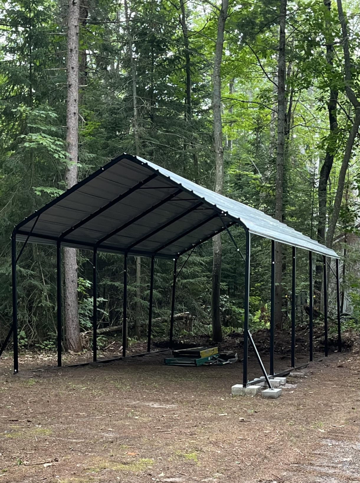 GarveeLife 12x20 ft Metal Carport, Reinforced Frame and Steel Roof for All-Weather Use, Permanent Shelter for Bass Boats, Full-Sized Pickup Trucks, and Tractors customer photo 2