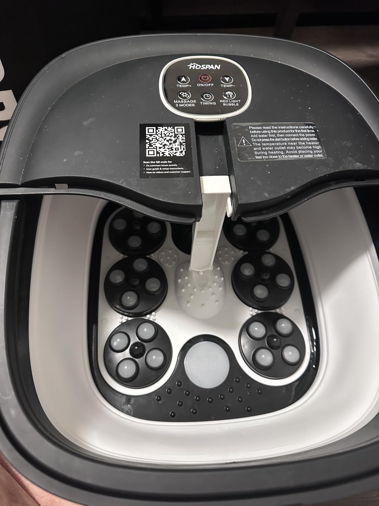 HOSPAN Collapsible Foot Spa Electric Rotary Massage, Foot Bath with Heat, Bubble, Remote, and 24 Motorized Shiatsu Massage Balls. Pedicure Foot Spa for Feet Stress Relief - FS02A customer photo 1