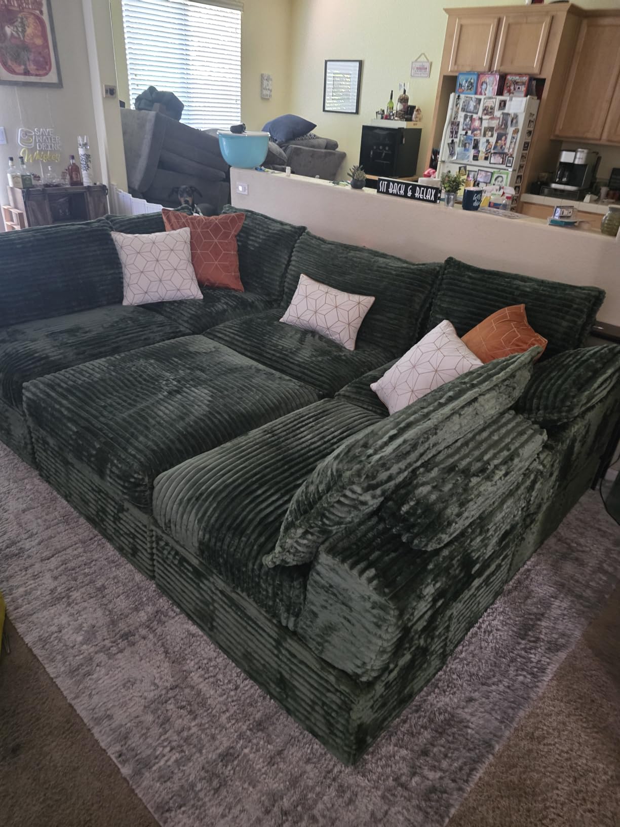 Upgrade Boneless Couch with Storage, Extra Deep & High Seat Modular Sectional Sofa 3 Seater L Shaped Cloud Couch with Ottoman, Tool-Free Assembly Sectional Couches for Living Room, Dark Grey customer photo 2