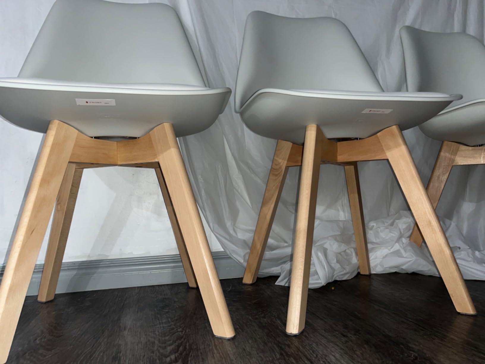 OLIXIS Dining Chairs Set of 6, Mid Century Modern Kitchen Chairs | Faux Leather Cushion Seat, Metal Legs Backrest, Living Room Home Office Bedroom, Brown customer photo 2