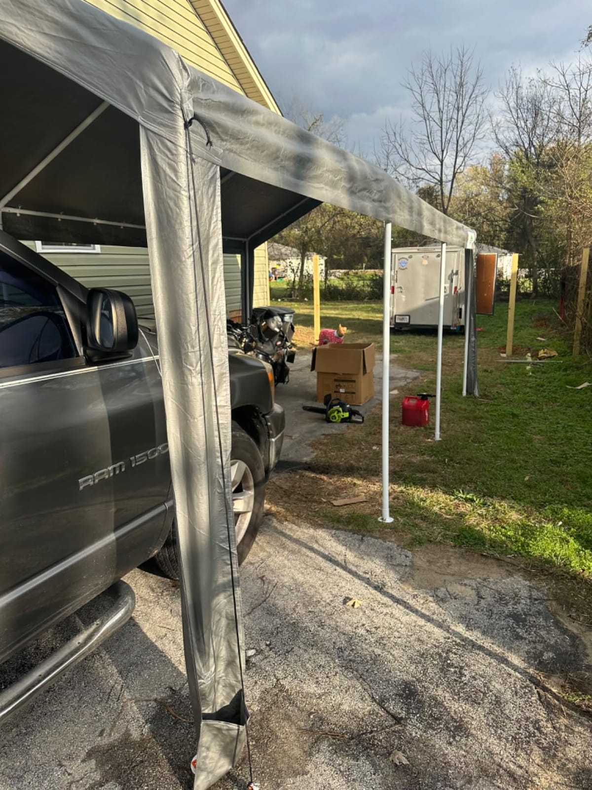 COBIZI 10x20 FT Heavy Duty Carport with Galvanized Frame, | Carport Canopy with Roll-up Windows, Storage Tent with Removable Sidewalls & Doors, Built-in Sandbags for Car Boat Truck customer photo 1
