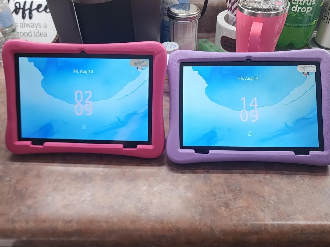 plimpton Kids Tablet 10 Inch - Android 15 Tablet for Kids with Case Included, Octa-Core, Google Kids Space, Parental Control, 4GB+64GB, WiFi, BT5.3, YouTube, Great Gift for Toddler (Purple) customer photo 1