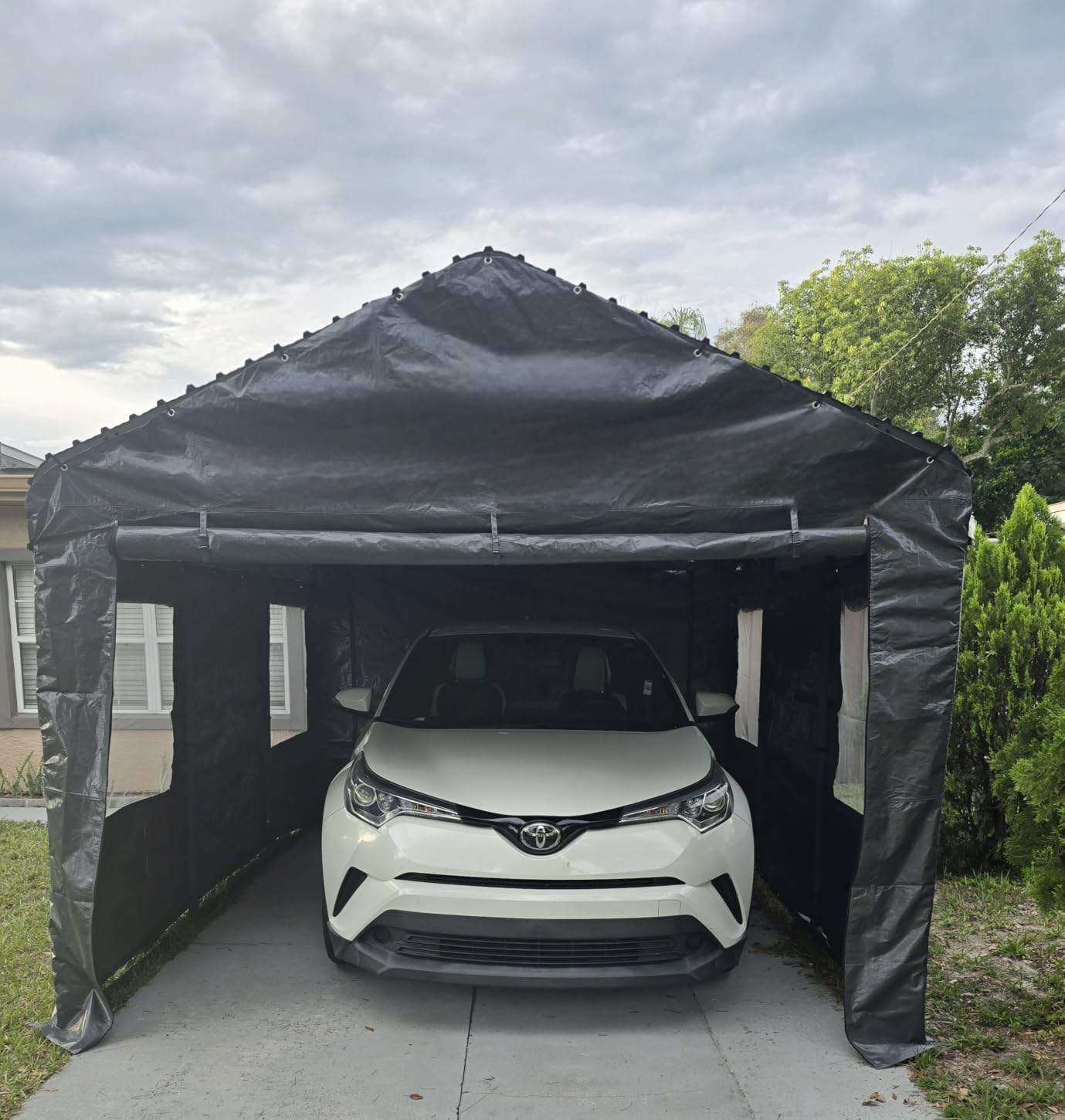 HOMSHADE 20x40FT Heavy Duty Metal Carport with 132° Steep Anti-Pooling Roof | Oversized RV Car Port with Galvanized Steel Frame, Outdoor Shelter for Multiple Cars, Pickups, Bass Boats and Tractors customer photo 2