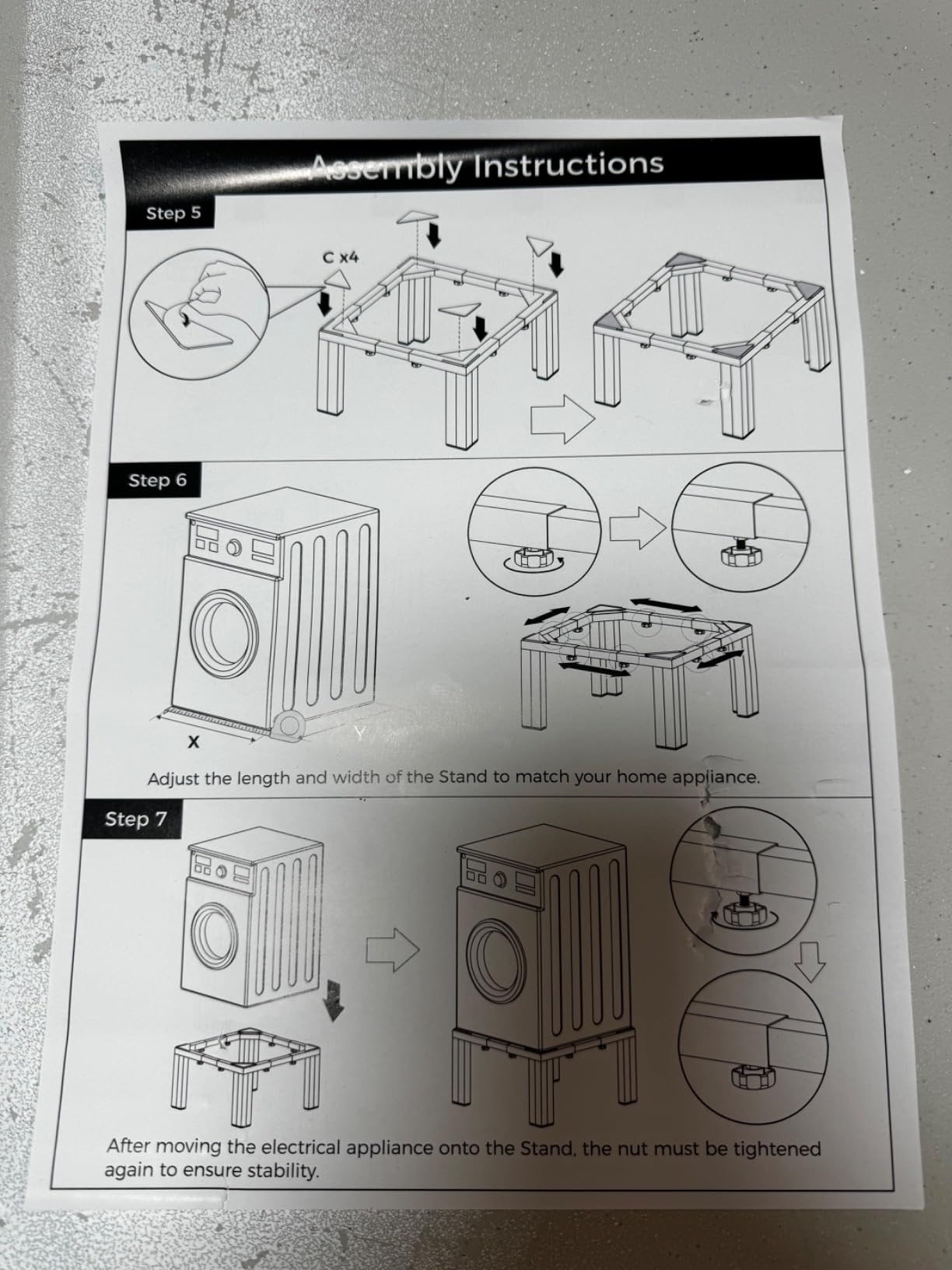 I'Ezonk Full size Heavy duty Stainless steel Laundry Pedestal,6