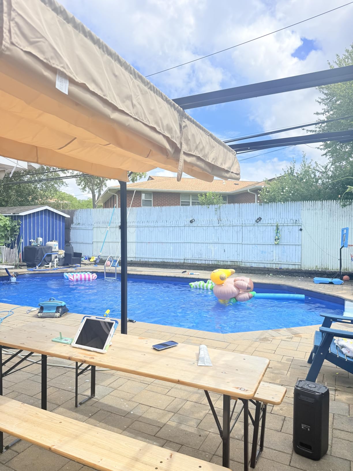 Aoxun 10'x10' Outdoor Pergola, Patio Pergola with Upgraded Retractable Canopy, Heavy Duty Metal Pergolas and Gazebos with Adjustable Sun Shade Cover for Modern Backyard, Deck, Garden customer photo 2