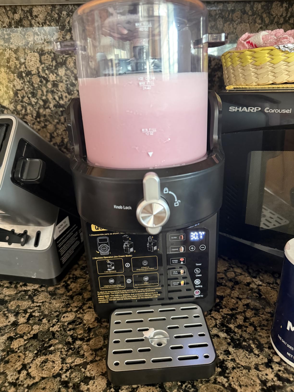 2-in-1 Slushie Machine & Soft Serve Ice Cream Maker with 6 Presets | 15-Min Fast Slush Rapid Chill, No Ice Needed, 12H Timer, Frozen Slush Milkshake Margaritas for Home Family Parties, Black customer photo 1