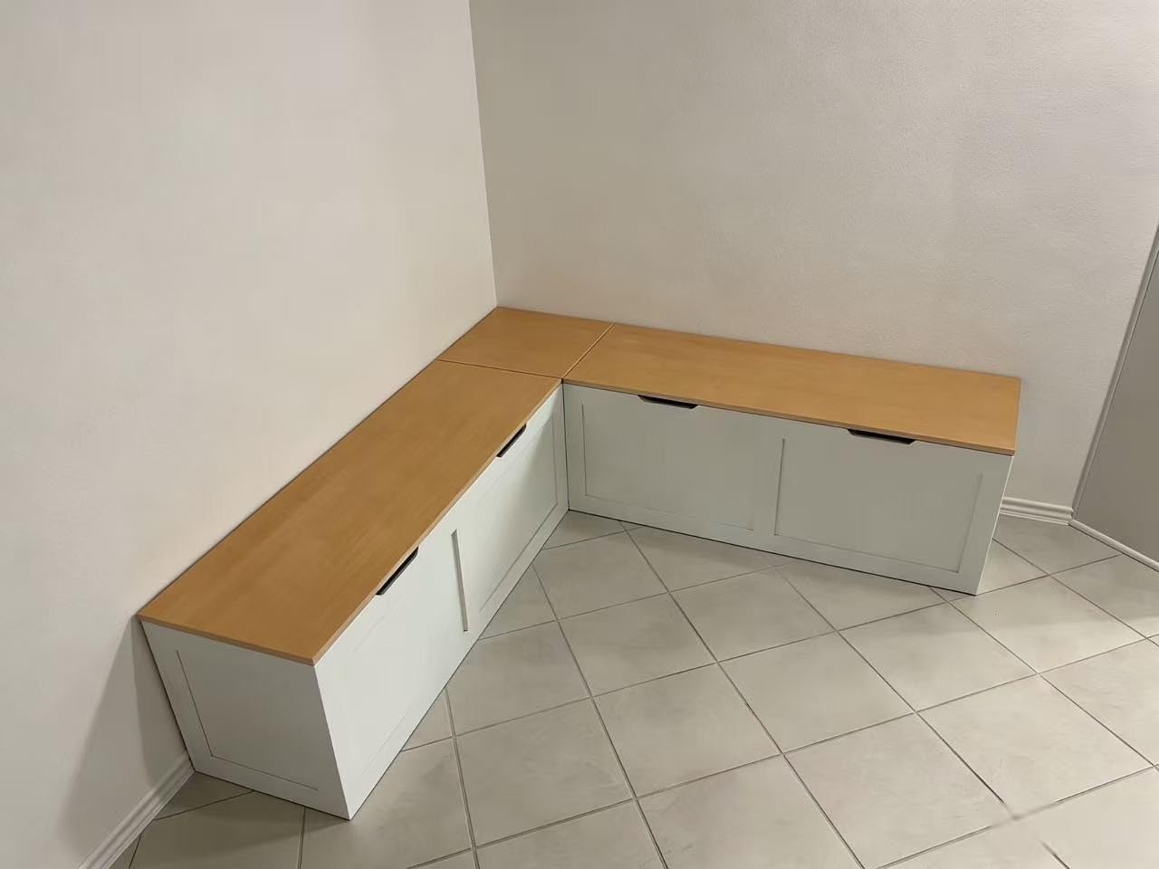 L Shaped Bench with Storage, 63