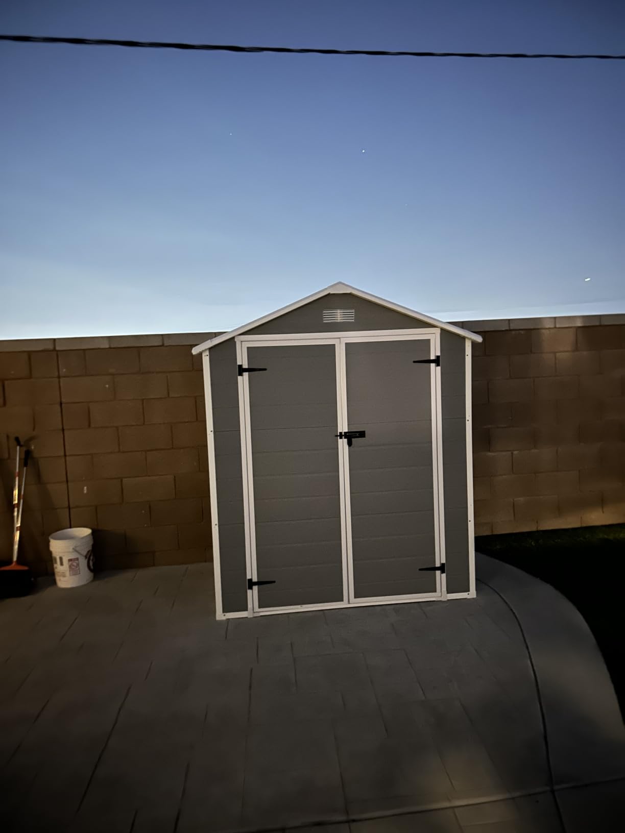 Aoxun 6x4 FT Outdoor Storage Resin Shed, Outdoor Shed with Floor, Gray | Plastic Shed with Lockable Doors & Slooping Roof, Window Garden Tool Shed for Backyard, Patio, Poolside customer photo 1