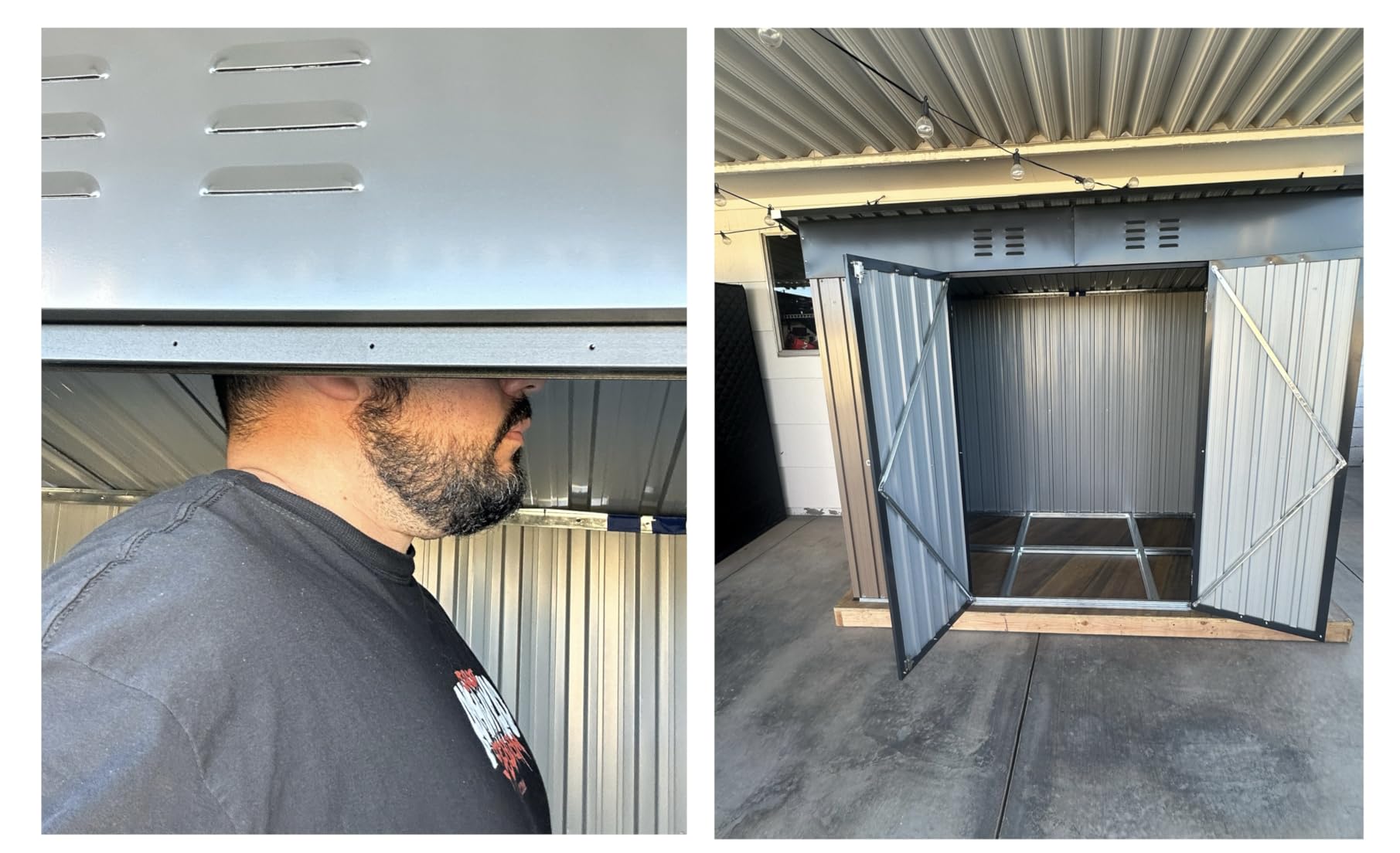 UDPATIO Outdoor Resin Storage Shed 8x10 FT, Plastic Sheds, Dark Grey | 2 Windowns, 12mm resin, with Floor, lockable Door, waterproof, UV resistant, quick assembly, space-saving for Patio Backyard customer photo 1