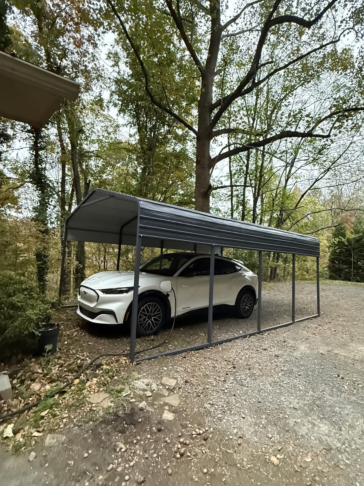 20x20 FT Heavy Duty 2-Car Metal Carport with Galvanized Roof | 20x20 two-car metal carport with galvanized roof, removable sidewalls, drive-through doors, and solar light customer photo 1