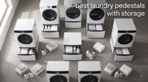 best laundry pedestals with storage