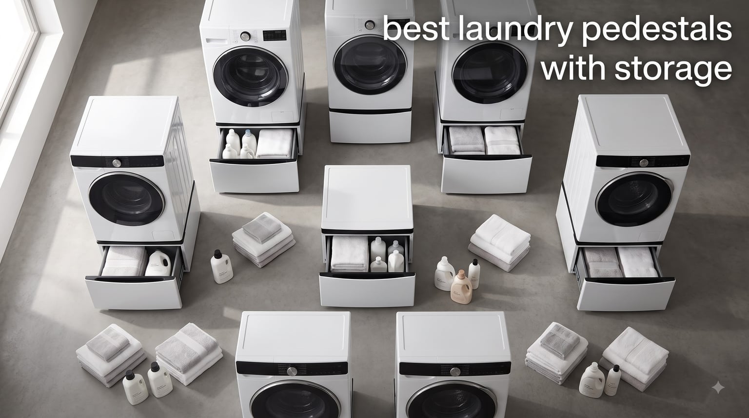 best laundry pedestals with storage