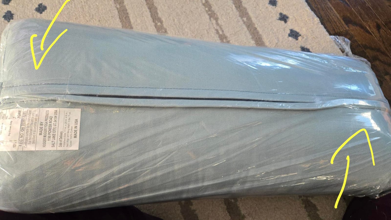 Hugger Mugger Standard Yoga Bolster - Firm, Supportive, Handmade, Durable customer photo 1