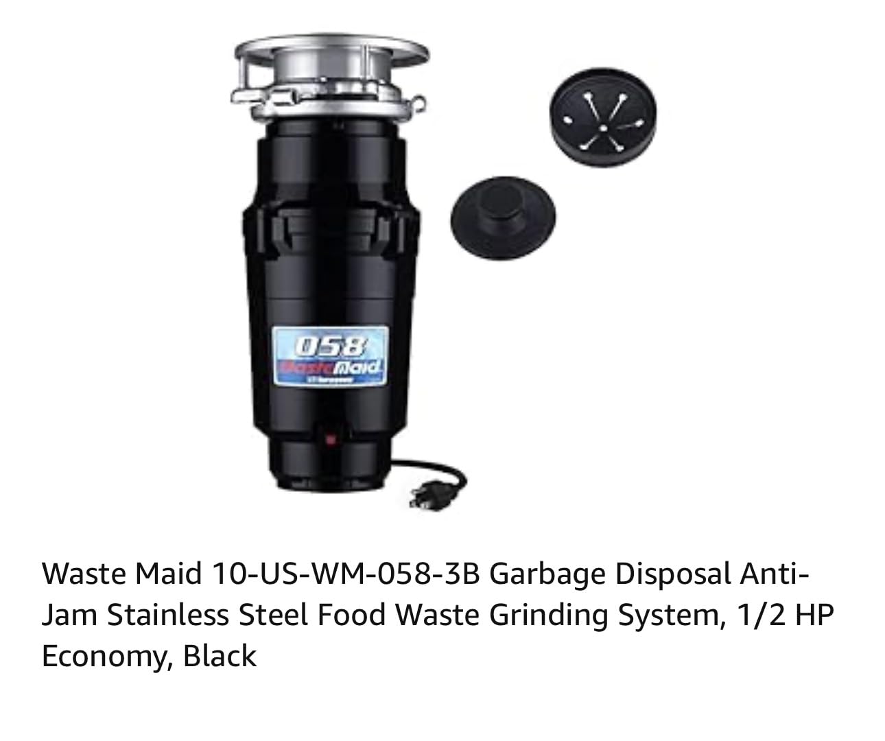 Waste Maid Garbage Disposal, Anti-Jam, Continuous Feed, 1/2 HP Economy customer photo 1