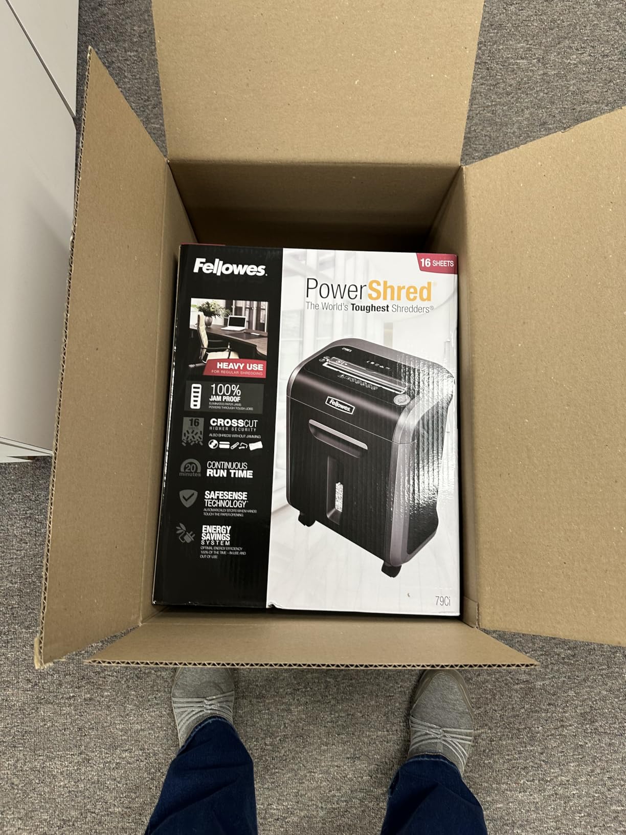Fellowes ‎Powershred 79Ci 16-Sheet 100% Jam-Proof Heavy Duty Crosscut Paper Shredder Machine for Office and Home, Black/Dark Silver 3227919 customer photo 2