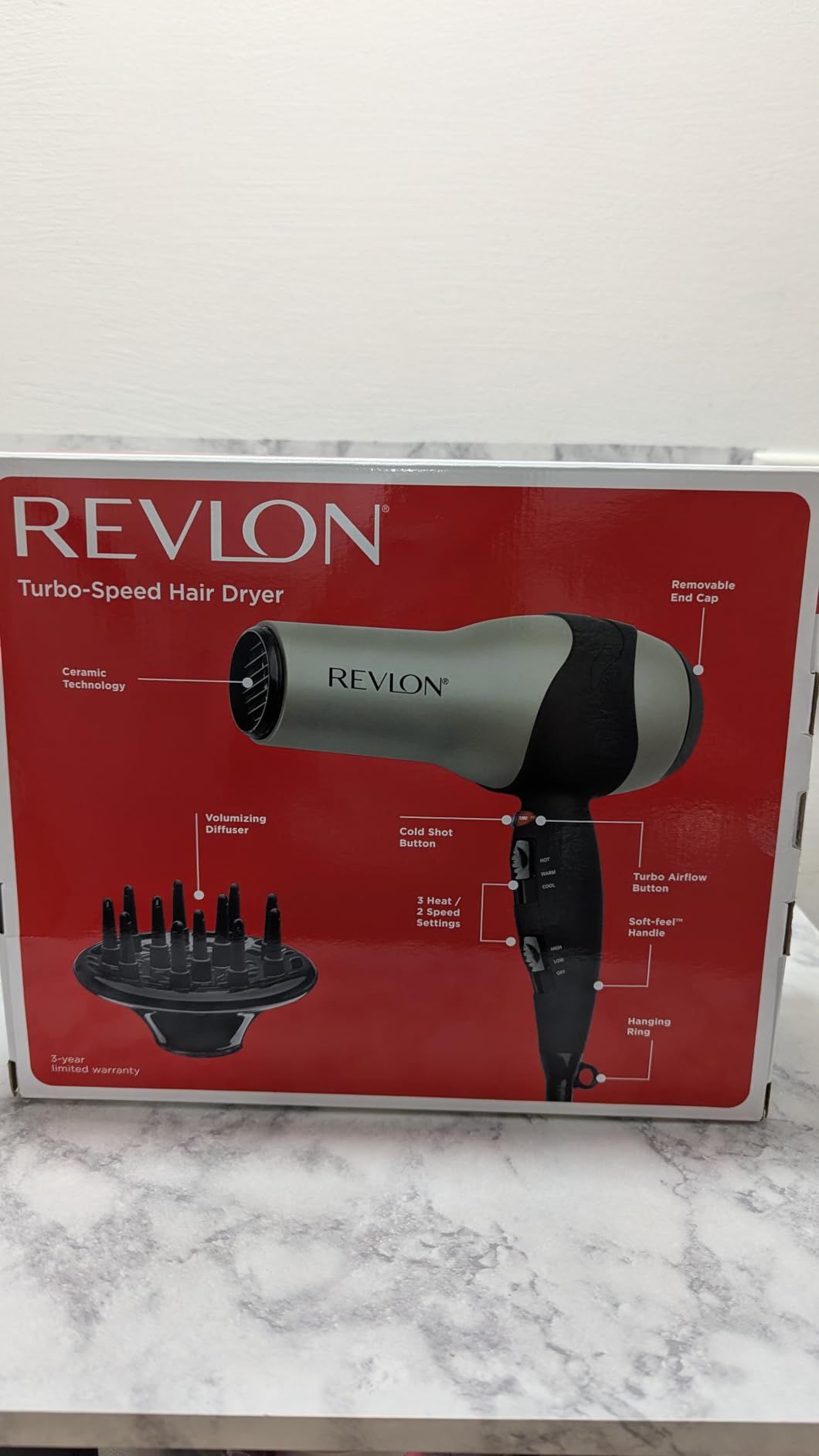 REVLON Turbo Hair Dryer | 1875 Watts of Maximum Shine, Fast Dry (Silver) customer photo 1