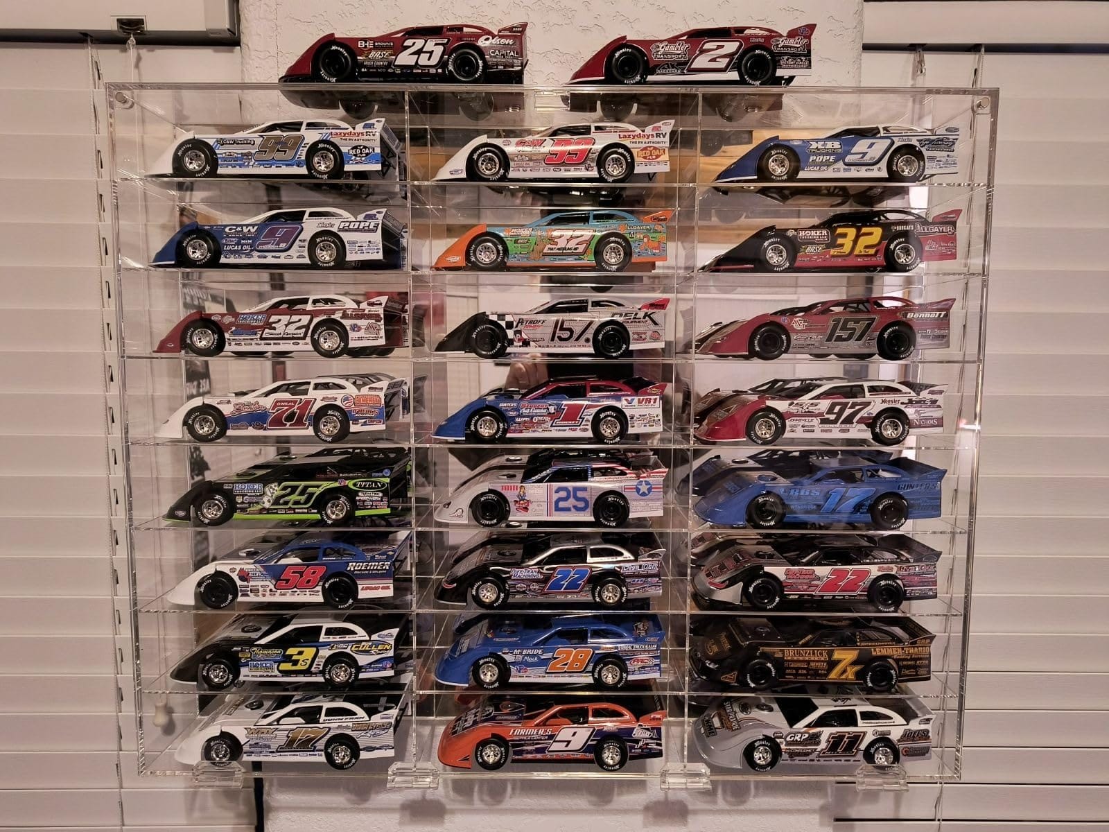 Clear Acrylic Display Case for 1:24 Scale Diecast Toy Model Cars Hot Toy Wheels Storage Showcase, 98% UV Protection, 4mm Thick Acrylic 24 Compartments, customer photo 2
