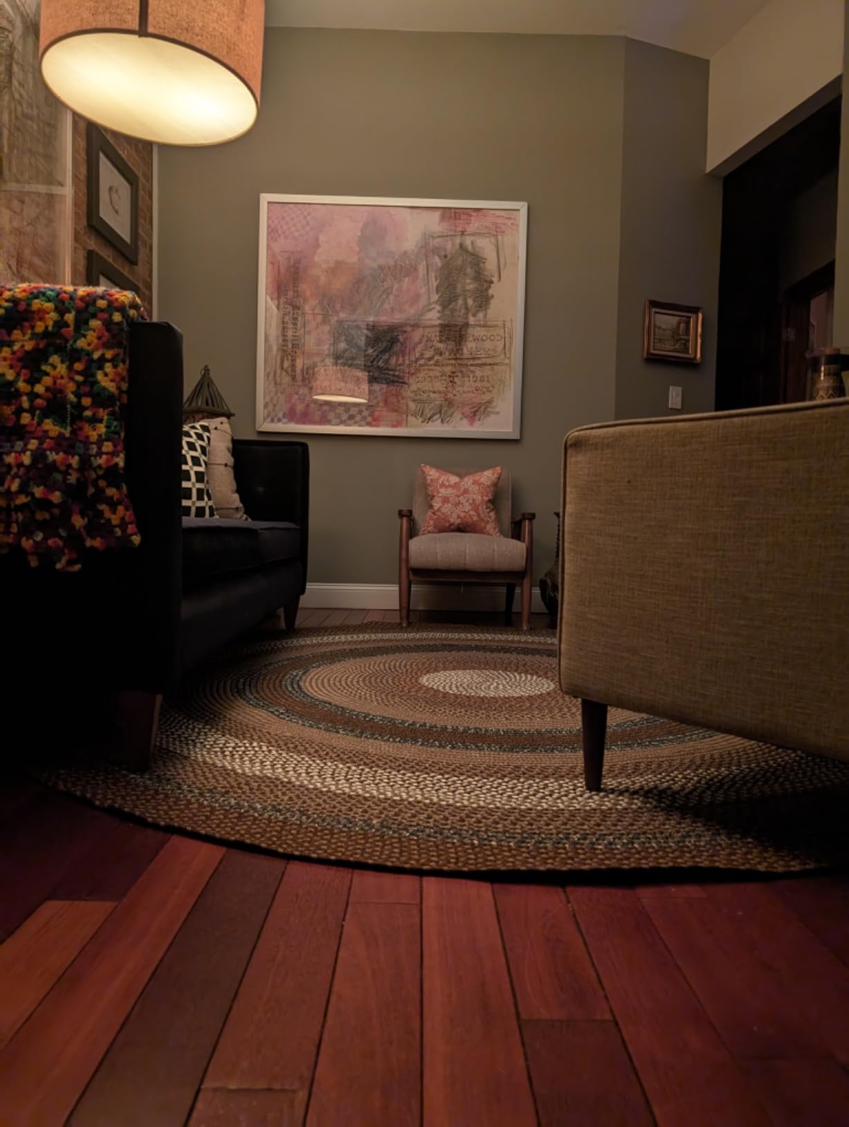 SAFAVIEH Braided Indoor/Outdoor Washable Oval Rug 5'x8', Brown BRD313A customer photo 1
