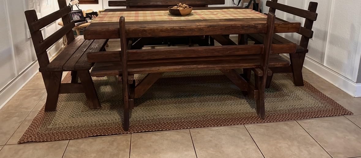 SAFAVIEH Braided Indoor/Outdoor Washable Oval Rug 5x8, Rust & Multi BRD303A customer photo 2