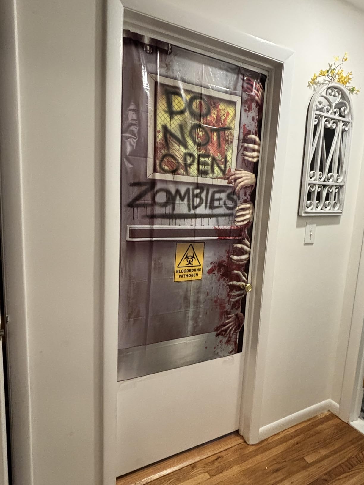 Beistle Skeleton Restroom Door Cover Halloween Decoration, 5 Ft x 30 in customer photo 2