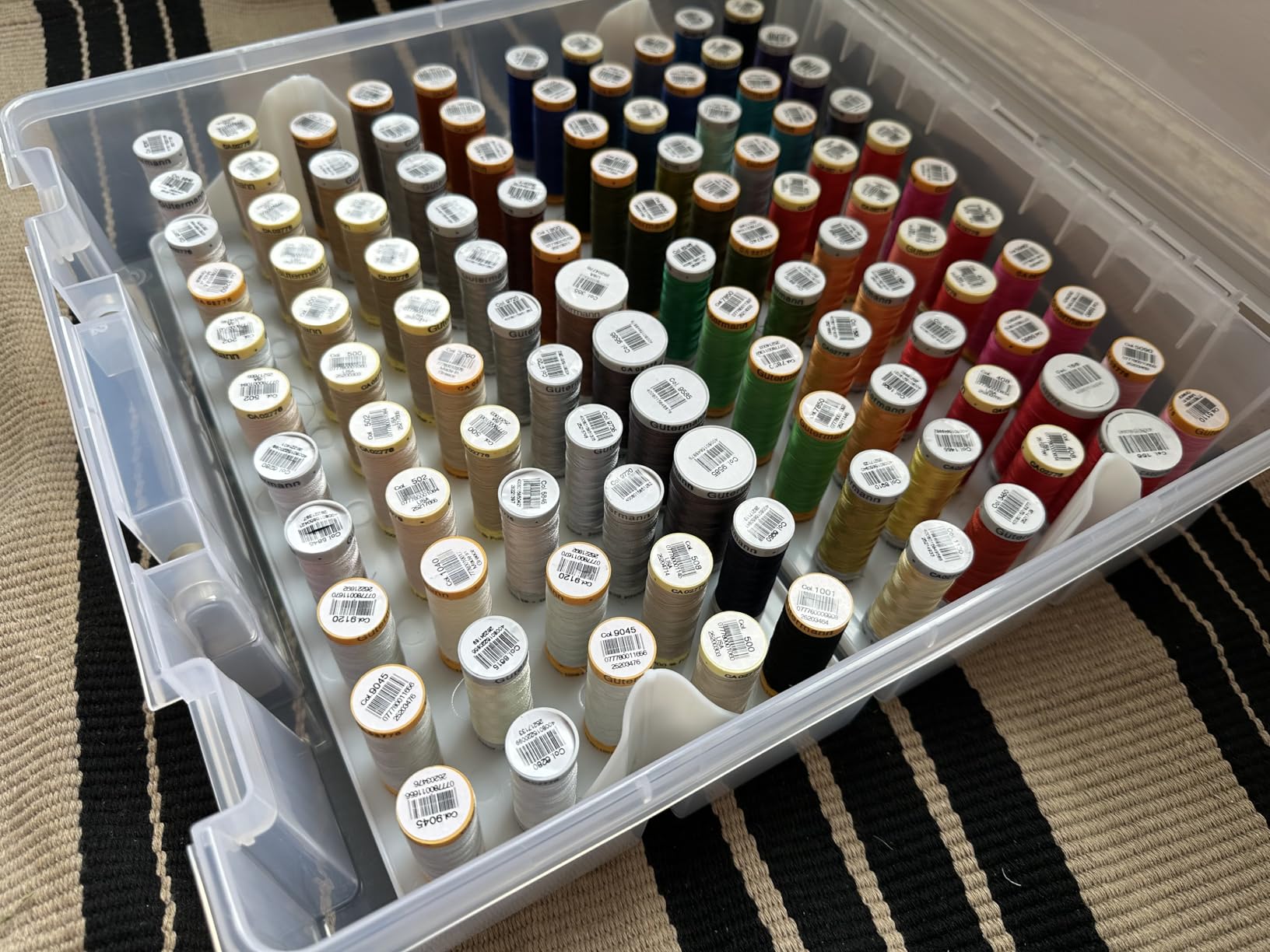 ArtBin Super Satchel Thread Box - Versatile Thread Storage for Sewing, Embroidery, and Quilting - 108 Pegs, Portable Design, Compatible with ArtBin Accessories - Made in USA, Transparent and Compact customer photo 1
