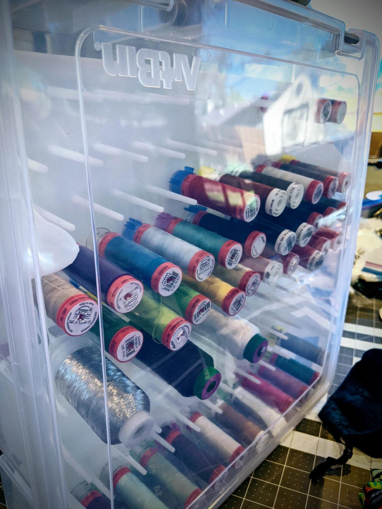 ArtBin Super Satchel Thread Box - Versatile Thread Storage for Sewing, Embroidery, and Quilting - 108 Pegs, Portable Design, Compatible with ArtBin Accessories - Made in USA, Transparent and Compact customer photo 2
