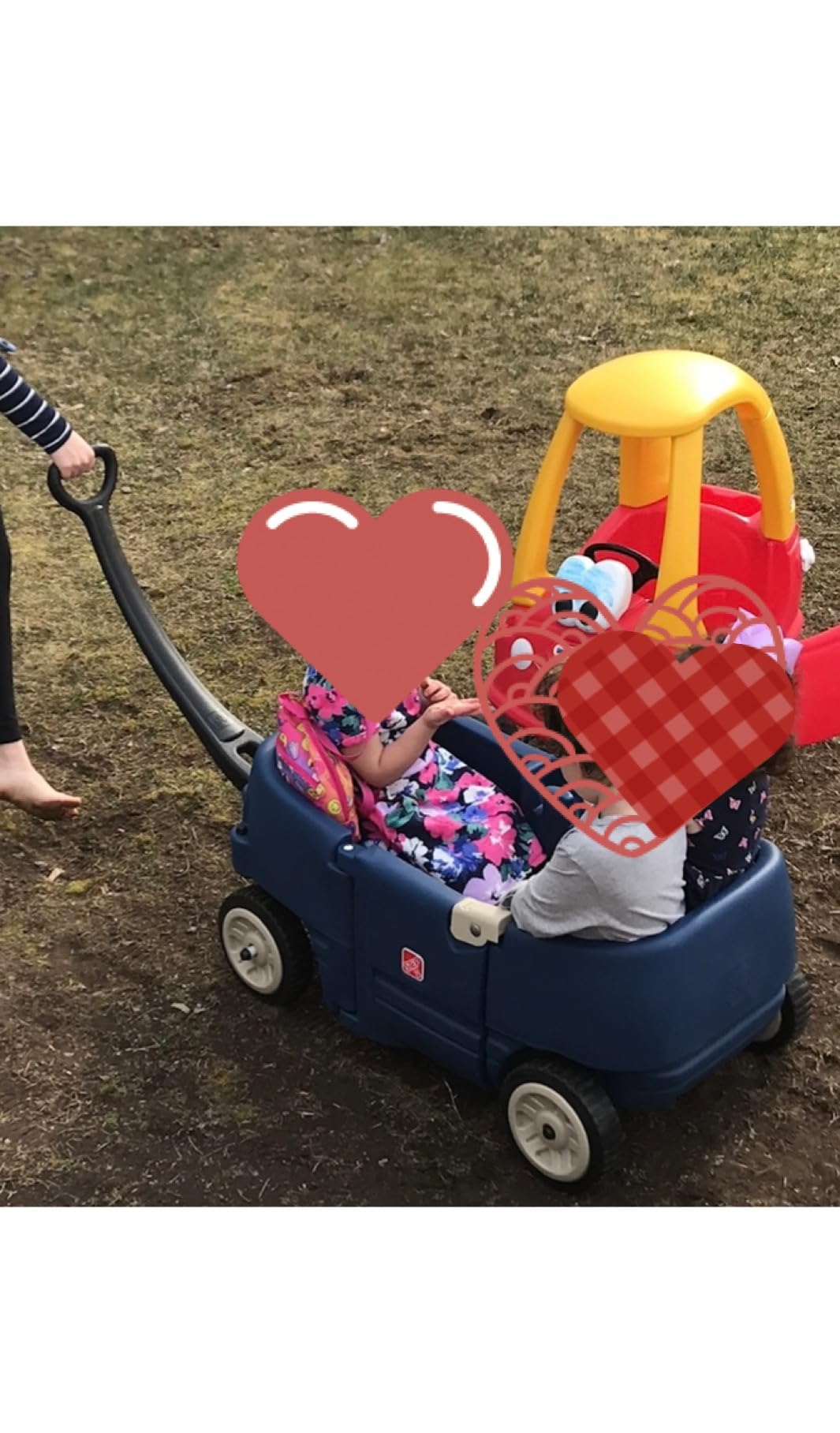 Step2 Wagon for Two Plus, Kids Ride On Toy, Stroller Substitute, Includes Seat Belts, Made of Durable Plastic, Max Weight 75 lbs., For Toddlers 1.5-5 Years Old, Denim Blue customer photo 1