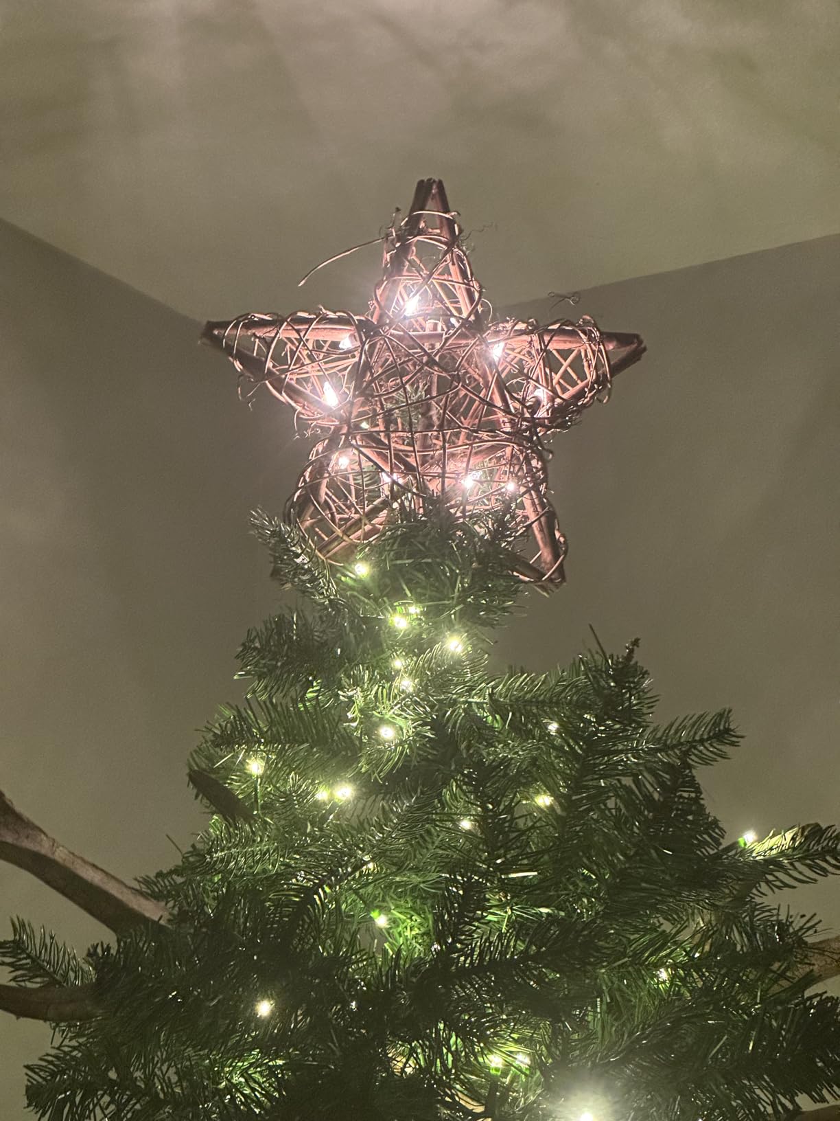 Kurt Adler UL1219/NAT 10 Light Indoor Rattan Natural Star Treetop customer photo 2