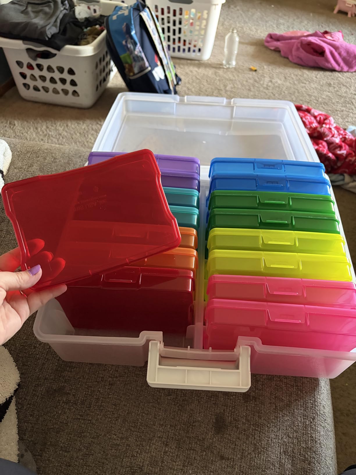 IRIS USA Photo Storage Box |Made in USA| 16 Cases - Clear customer photo 1