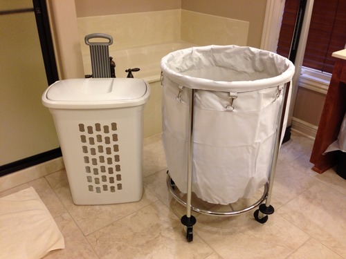 Whitmor Commercial Rolling Laundry Butler with Wire Storage Rack customer photo 1