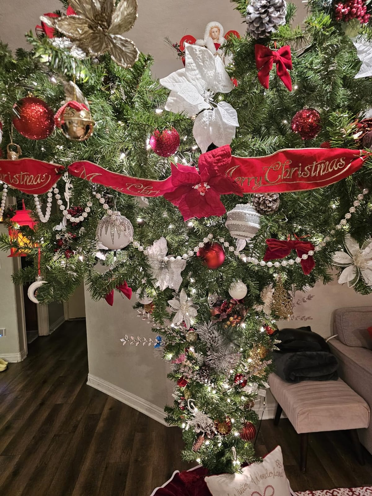 Vickerman 75' Unlit Upside Down Artificial Christmas Tree customer photo 1