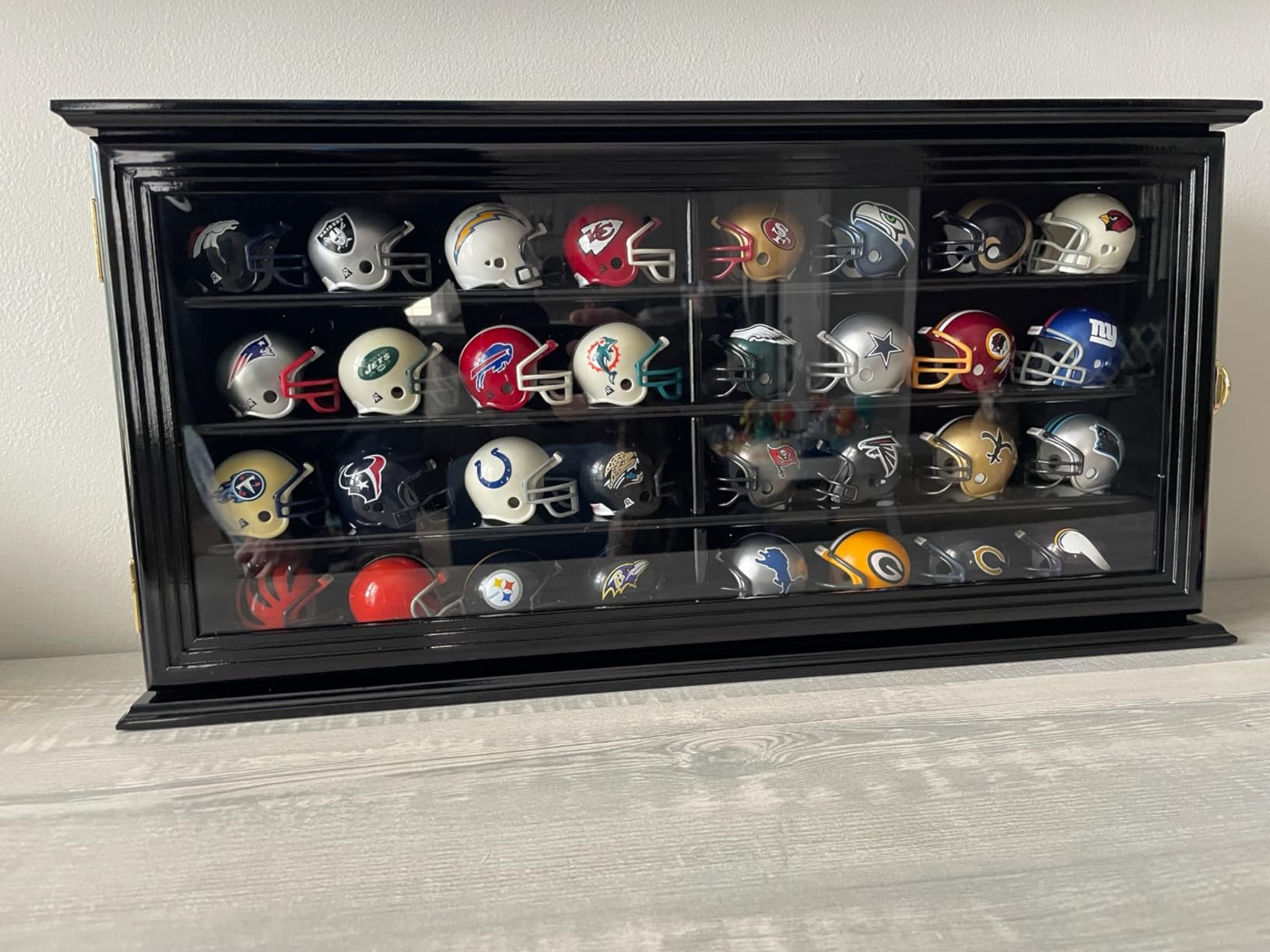sfDisplay.com,LLC. 32 Pocket Pro mini Helmet Display Case Cabinet Holders Rack w/UV Protection customer photo 1