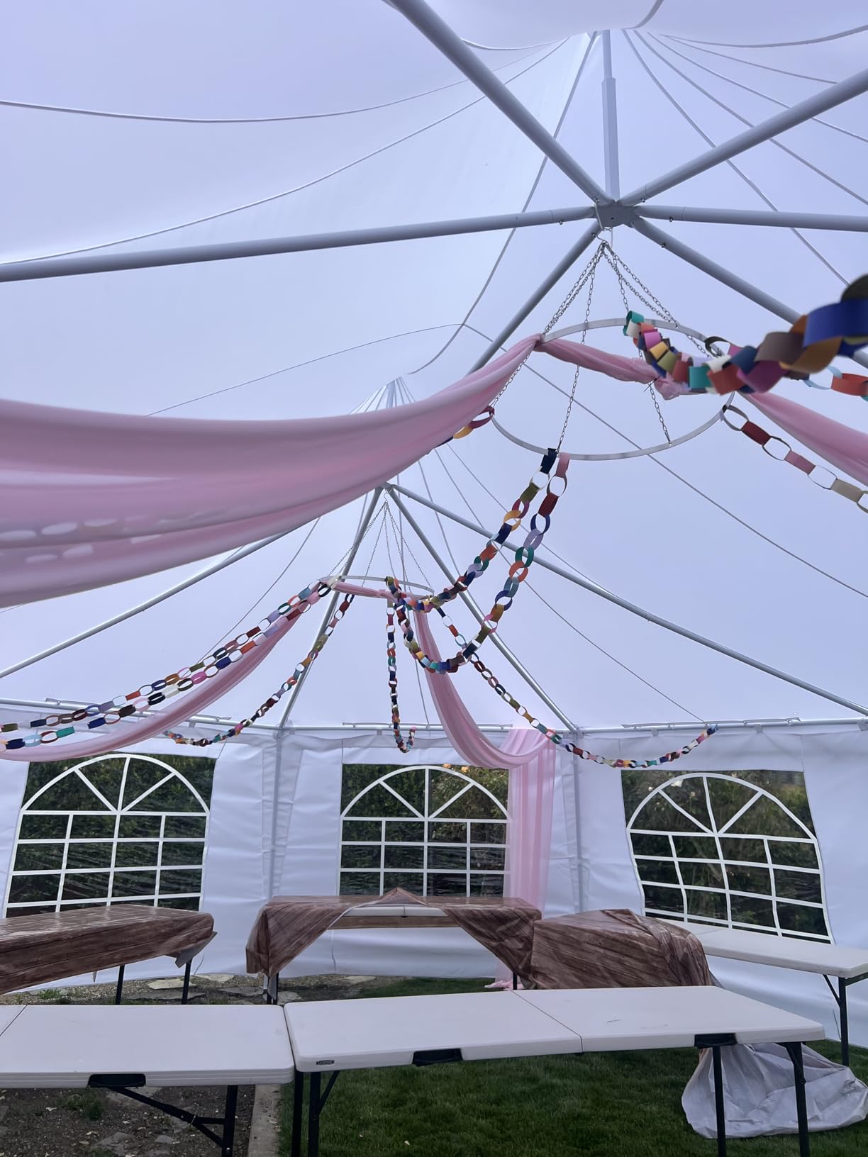 Outsunny 29 x 21 ft Party Tent Heavy Duty with Sidewalls White customer photo 2