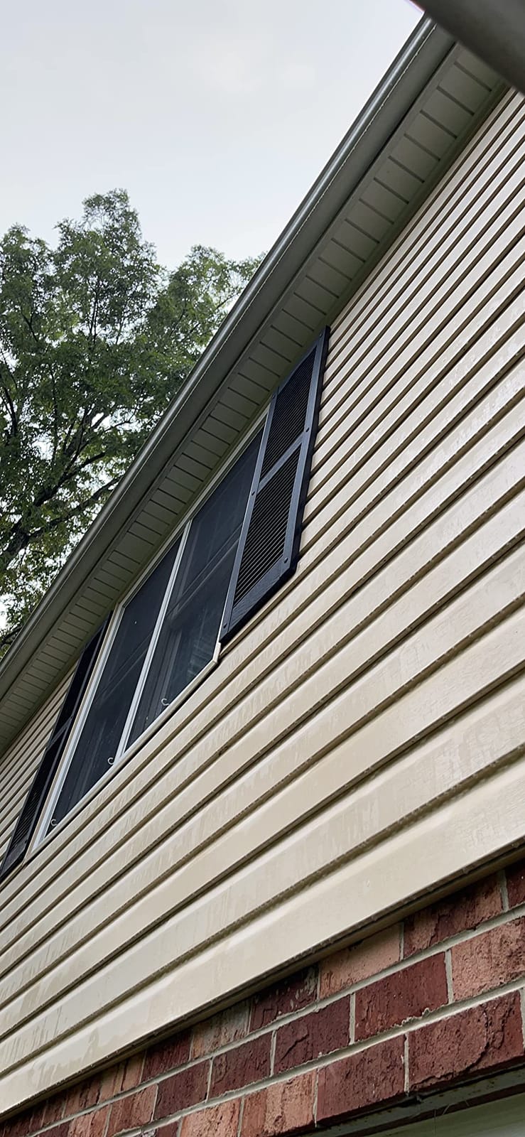 Exterior Solutions Standard Louver Exterior Vinyl Window Shutters, White (Pair), 15 Inch x 35 Inch customer photo 2