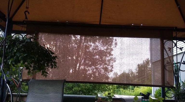 Coolaroo Exterior Roller Shade, Cordless Roller Shade with 90% UV Protection, No Valance, (4' W X 6' L), Mocha customer photo 1