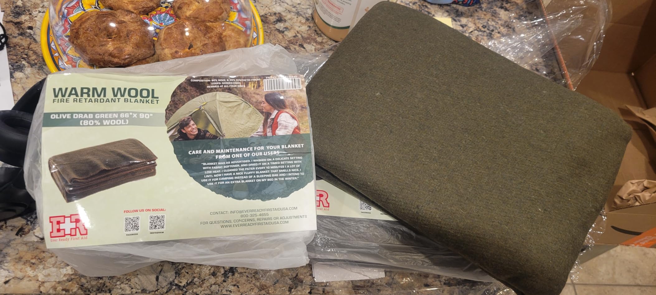 Olive Drab Green Warm Fire Retardant Blanket, 66