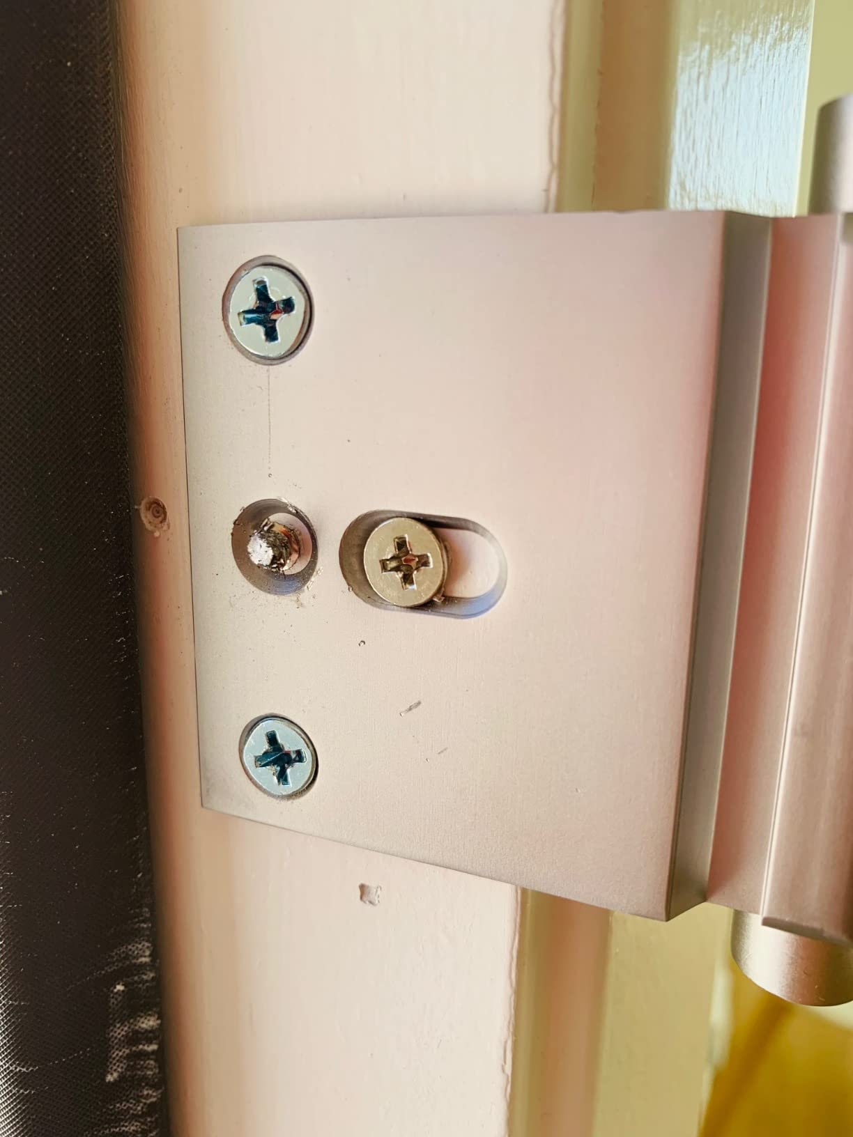 Prime-Line U 10827 Door Reinforcement Lock – Add Extra, High Security to your Home and Prevent Unauthorized Entry – 3 In. Stop, Aluminum Construction, Satin Nickel (Single Pack) customer photo 1