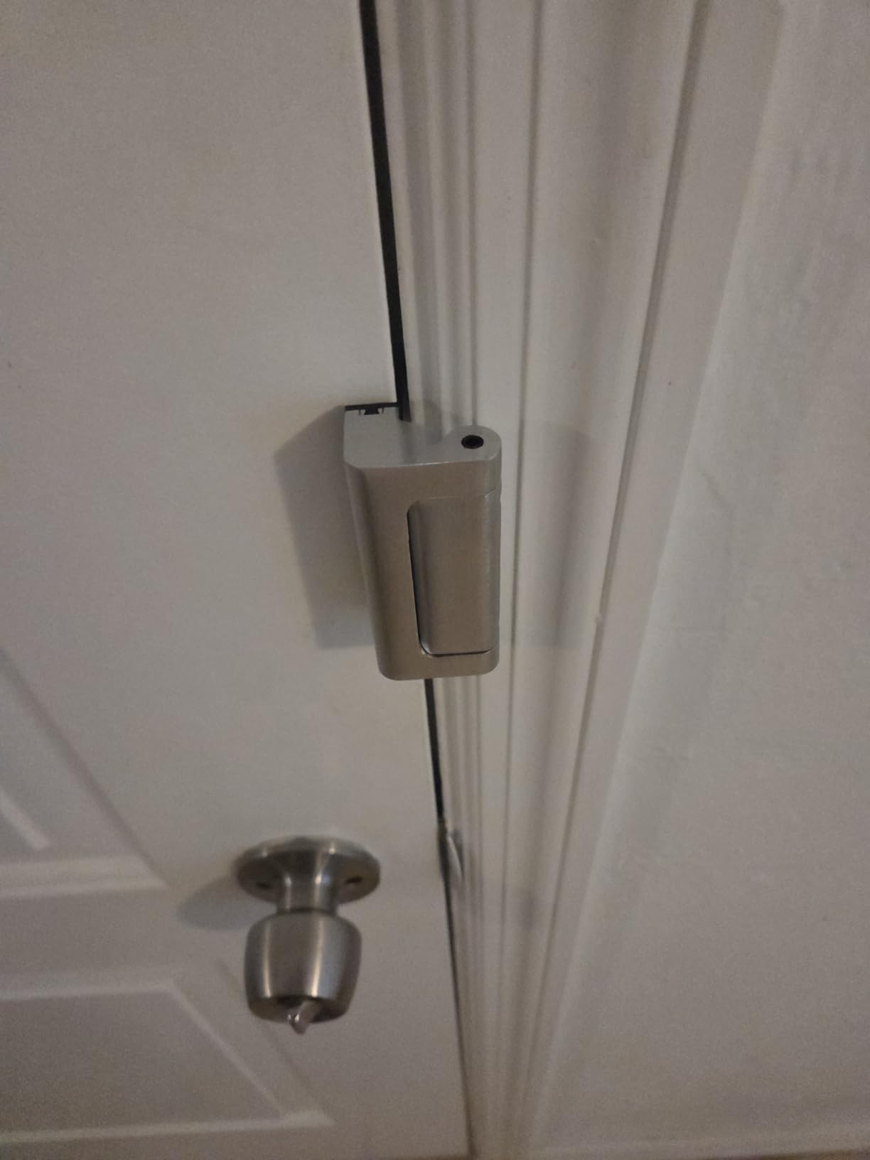 Prime-Line U 10827 Door Reinforcement Lock – Add Extra, High Security to your Home and Prevent Unauthorized Entry – 3 In. Stop, Aluminum Construction, Satin Nickel (Single Pack) customer photo 2