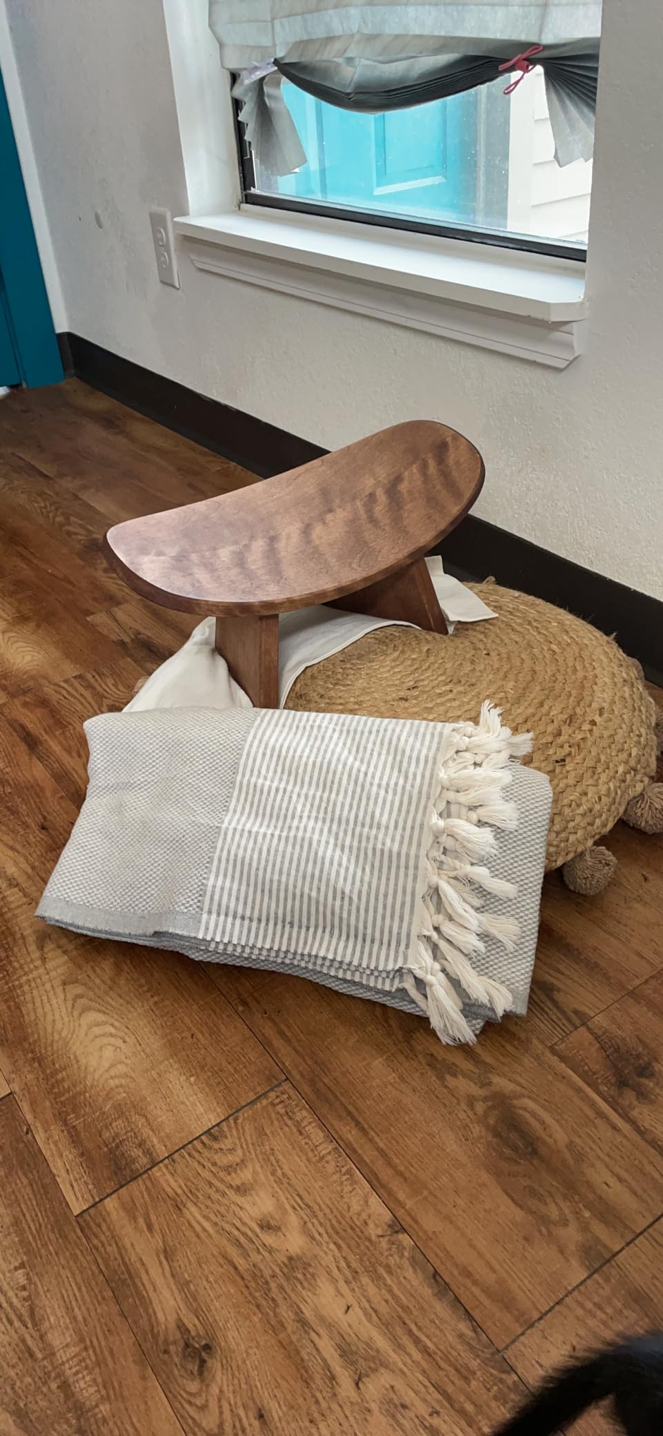 Meditation Bench IKUKO, Travel Yoga Stool, Natural, Standard customer photo 2
