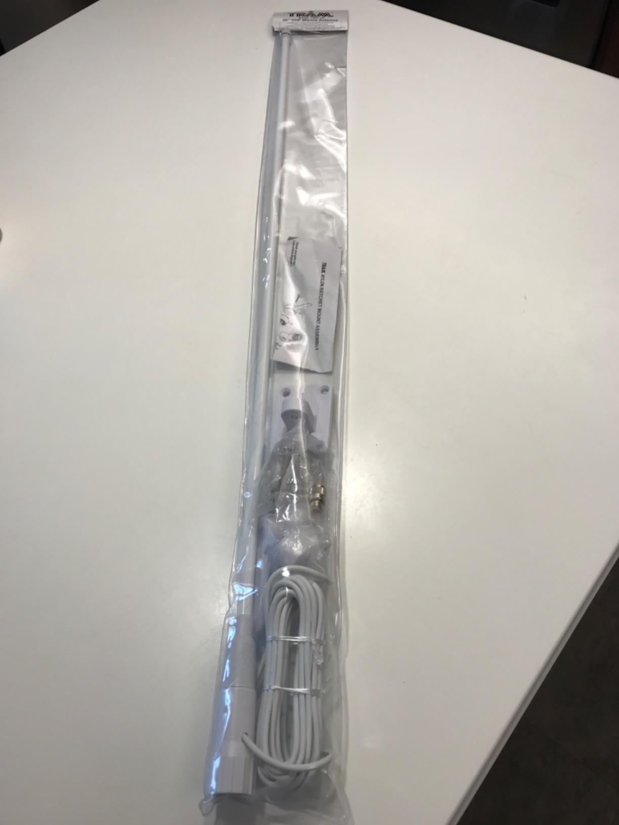 Tram® Pretuned VHF 3-dBd-Gain Marine Rachet-Mount 46-in. Fiberglass Antenna with RG58 Cable and FME-Female Connector with PL-259 Adapter customer photo 2