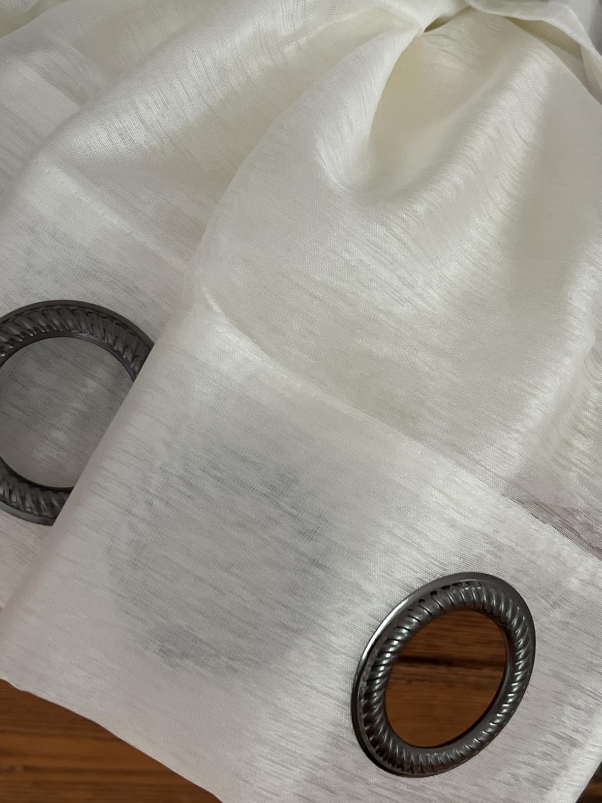 HLC.ME Semi Sheer Grommet Window Curtains, 2 Panels, 54x84 Inch, White customer photo 1