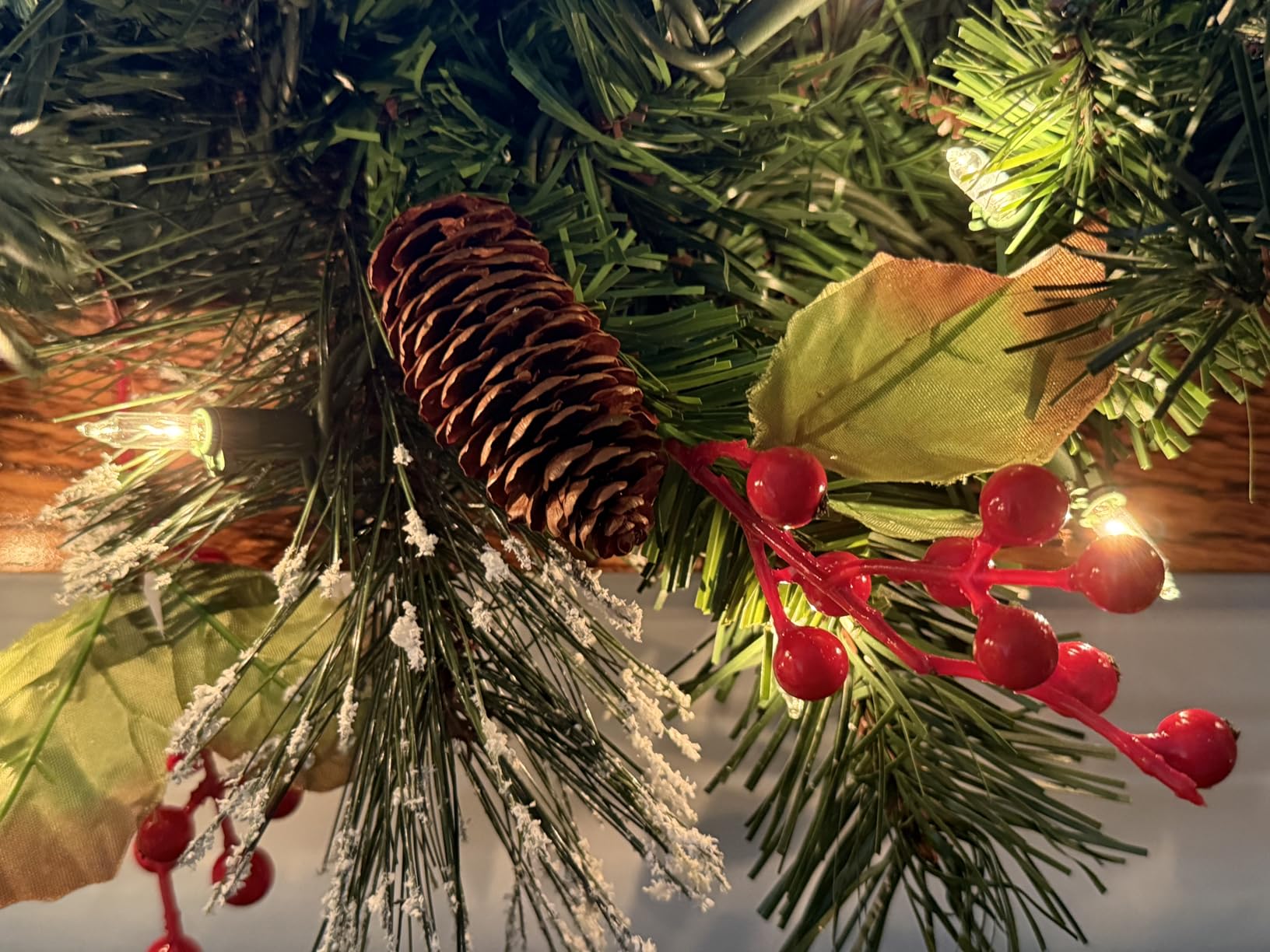 National Tree Company 9ft Pre-Lit Wintry Pine Flocked Christmas Garland customer photo 1