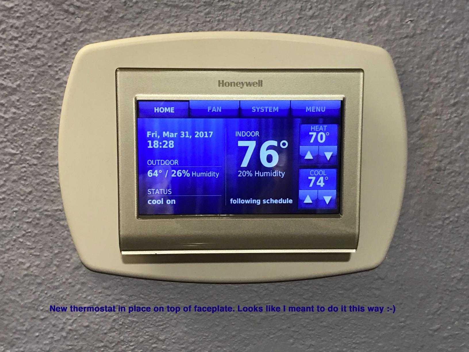 Honeywell RTH9580WF1005/W1 Smart Wi-Fi 7 Day Programmable Color Touch Thermostat, Works with Amazon Alexa customer photo 2