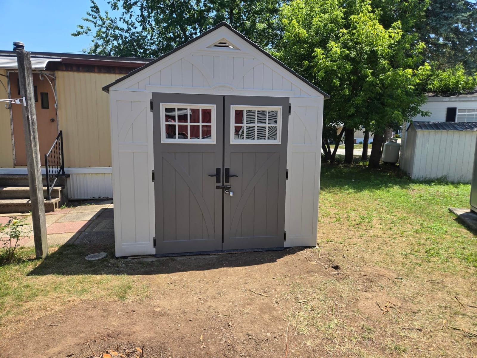 Suncast 8x10 Ft. Outdoor Storage Shed - Large Resin Outdoor Shed with Floor Included, Lockable Double Doors & Skylights. 547 Cu Ft Tremont Garden Resin Sheds for Lawn Tools, Riding Mowers, & Bikes customer photo 2