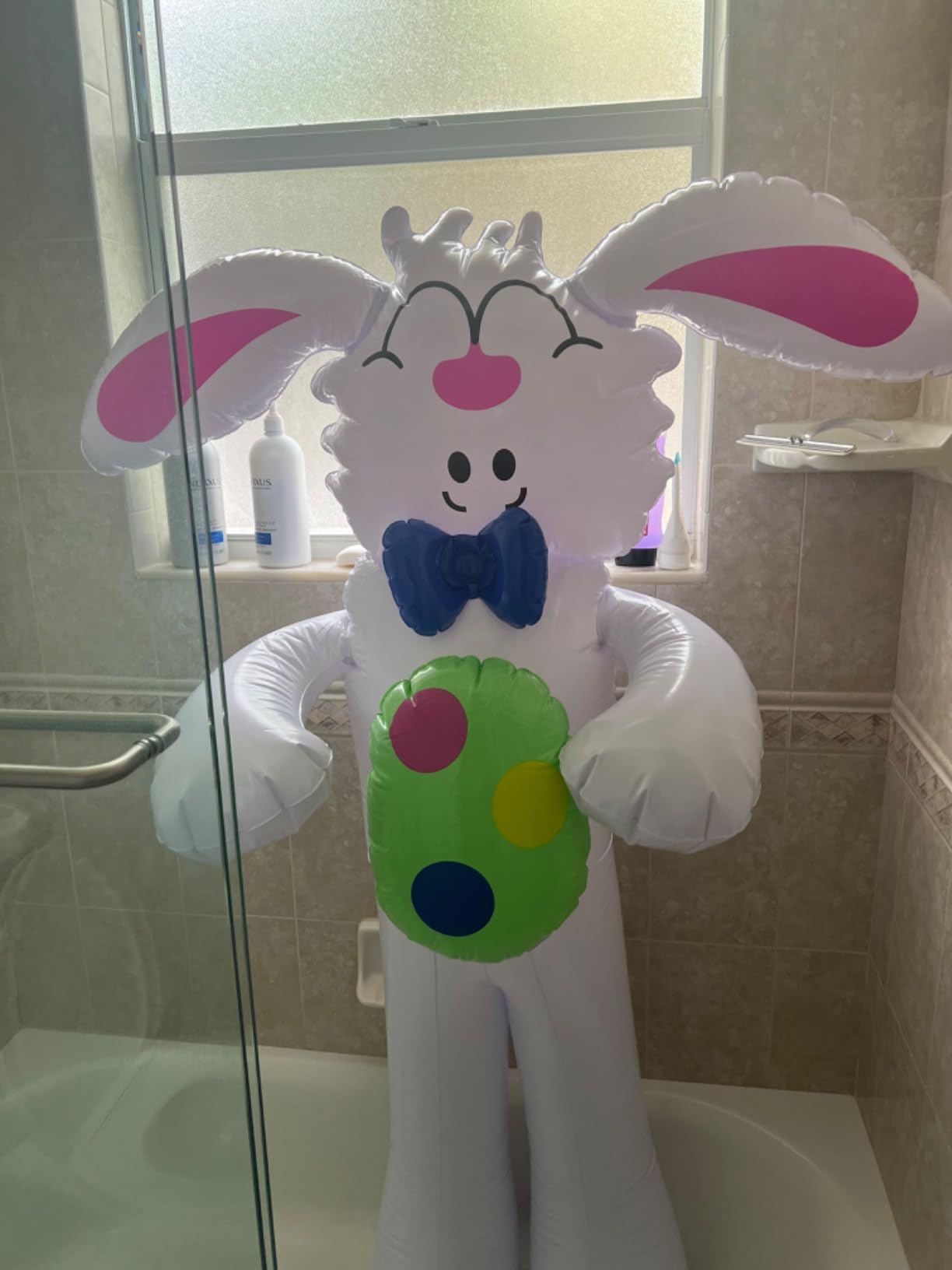 Fun Express 5 Foot Easter Blow Up Bunny - Giant White Rabbit Blow Up Decoration for Easter Decorations | Great Easter Celevrations and Photo Booths customer photo 2