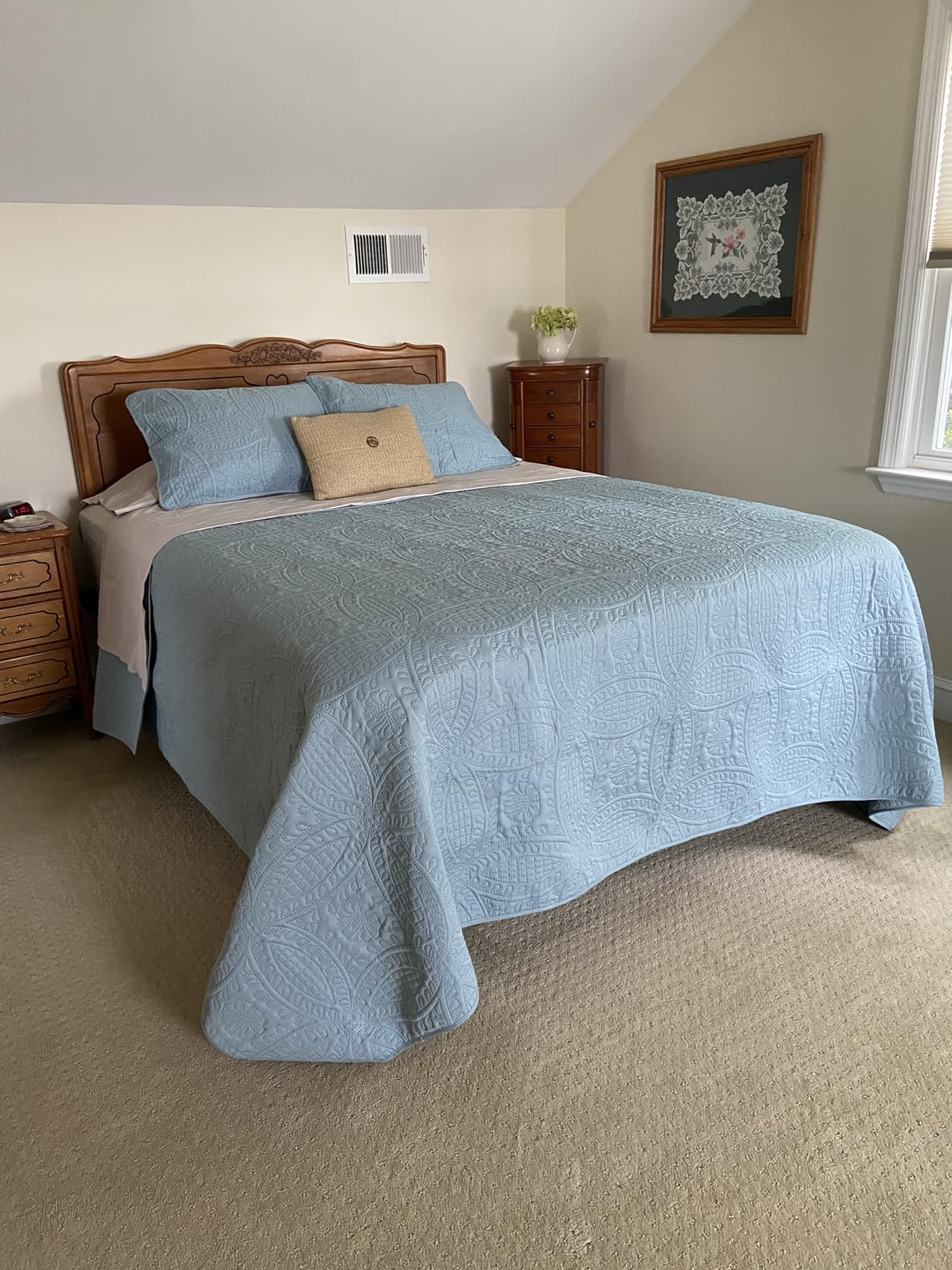 Chezmoi Collection Austin 3-piece Oversized Bedspread Coverlet Set (Queen, Ivory) customer photo 2