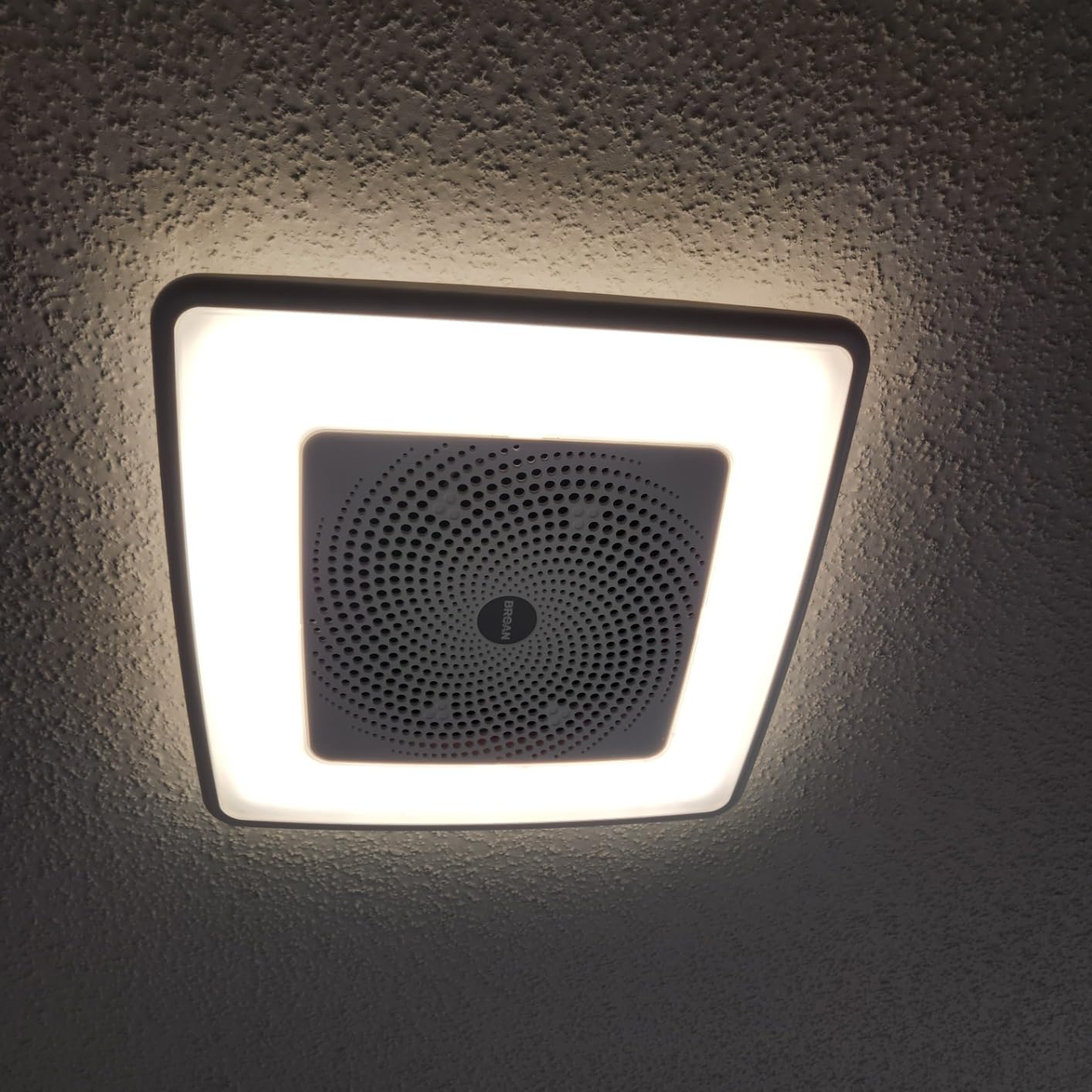 Broan-NuTone ChromaComfort Bathroom Exhaust Fan with Bluetooth Speaker, Powerful 110CFM/1.5 Sones, 24-color LED Light, SPK110RGBL, Wall Switch customer photo 2