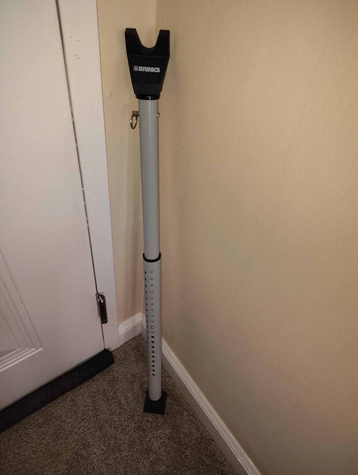 BRINKS Door Security Bar - Adjustable Brinks Door Security Bar for Travel, School, Dorm and Home - Door Jammer for Hinged Doors and Sliding Door Security – Silver customer photo 1