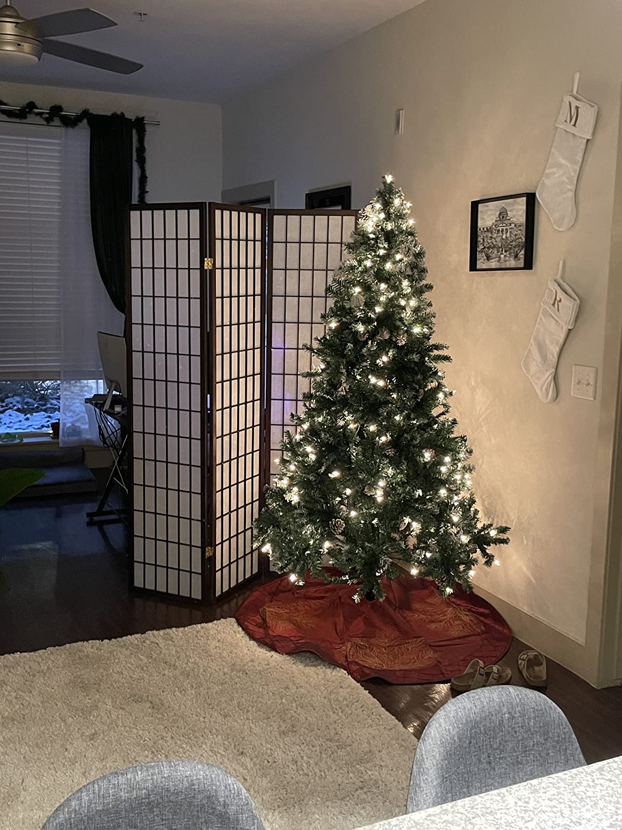 X.Sem Deluxe Embroidered Pine Branches Cherry with Pintuck Border,Extra Large,Christmas Tree Skirt-50 customer photo 2